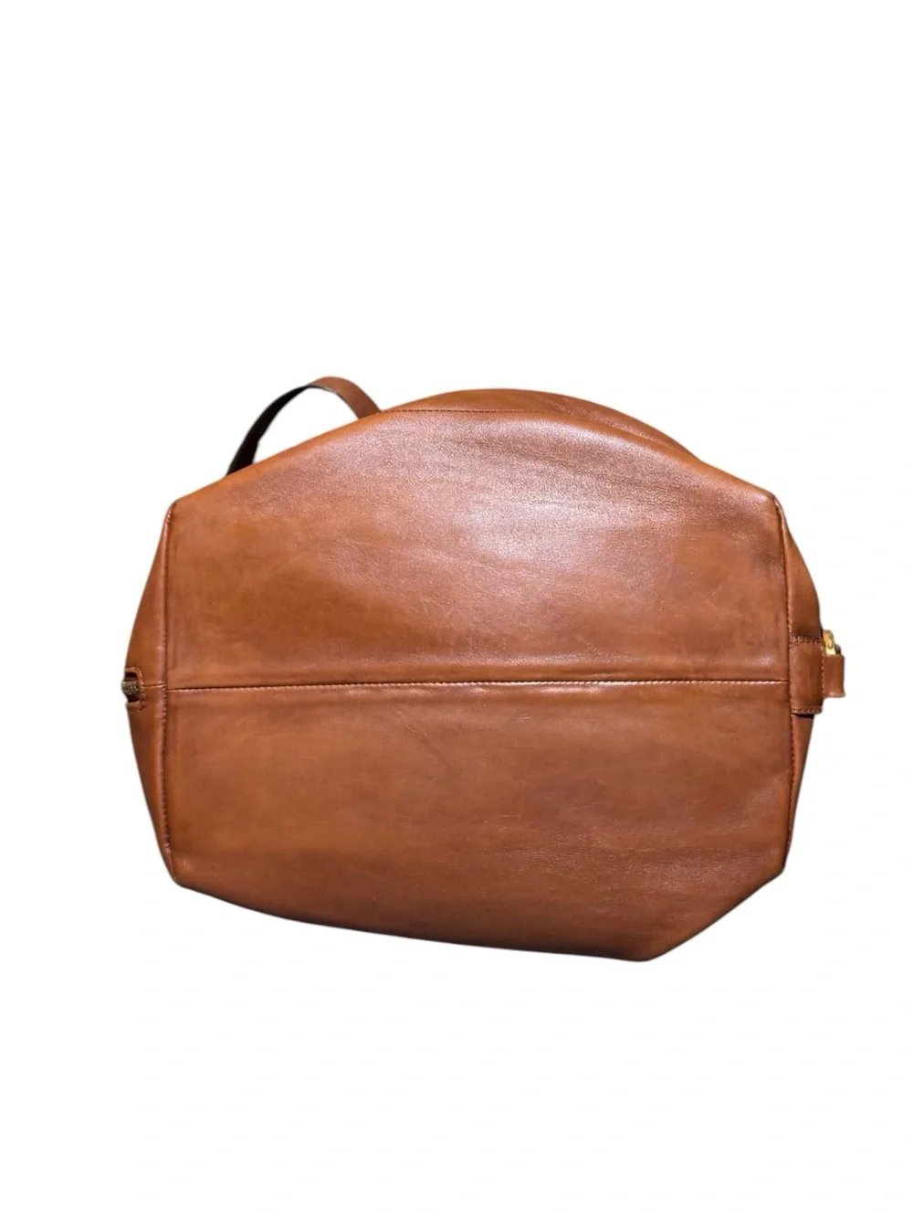 Salvatore Ferragamo Cognac Brown  Leather Drawstring Bucket Bag Auth
